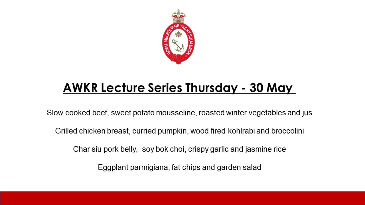 Thursday 30 May - AWKR Lecture Series