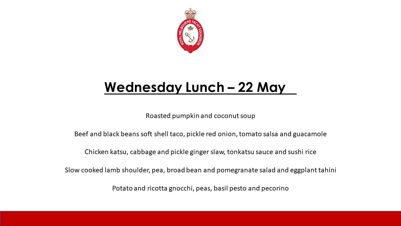 Wednesday Lunch - 22 May 2019