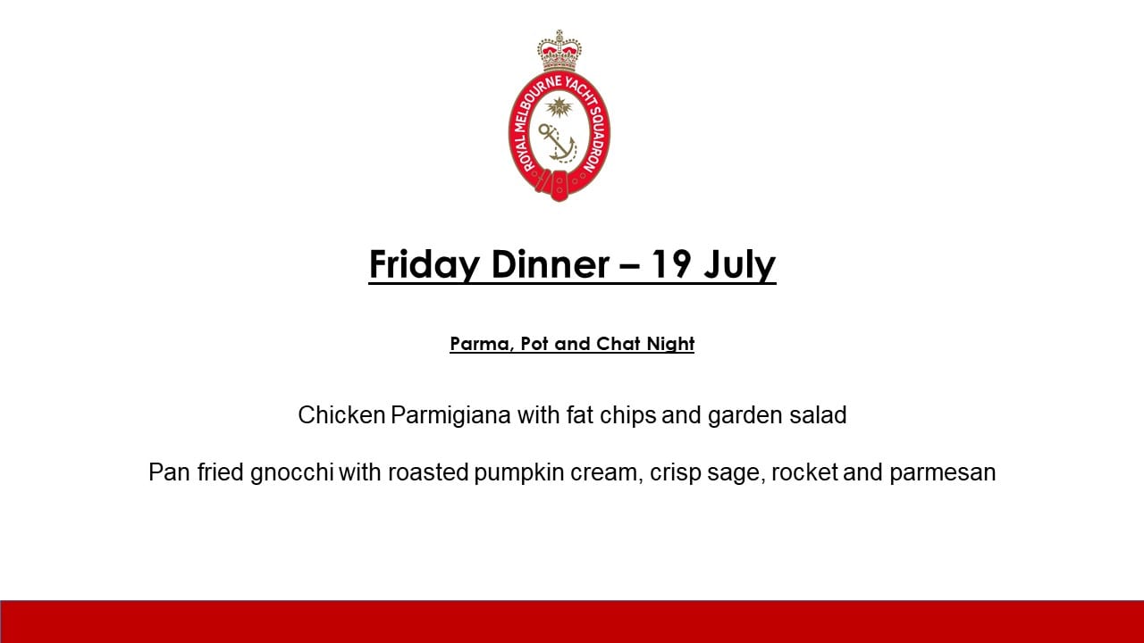 Friday Dinner 19 July