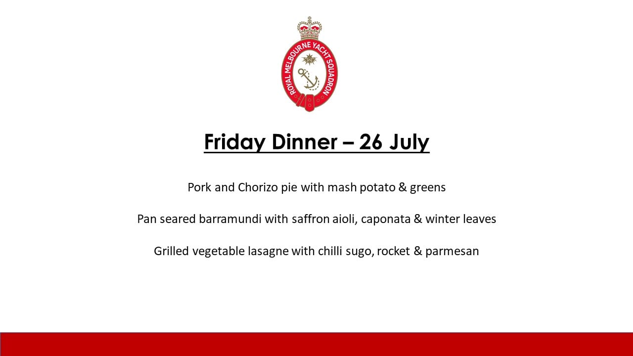 Friday Dinner - 26 July
