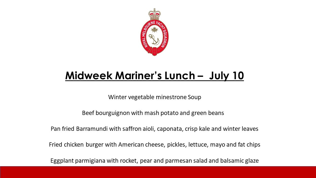 Midweek Mariner's Lunch - 10 July 2019