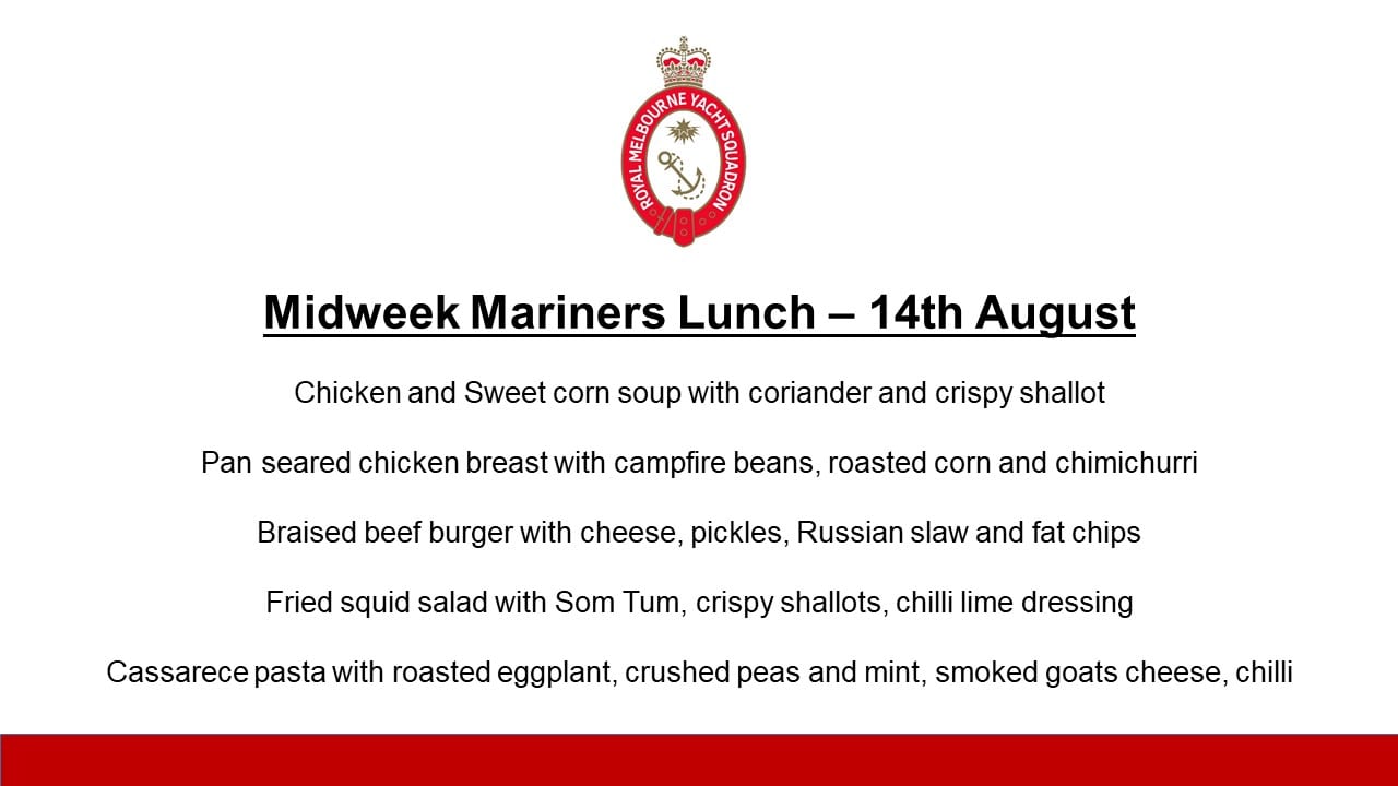 Midweek Mariners Lunch - 14 August 2019