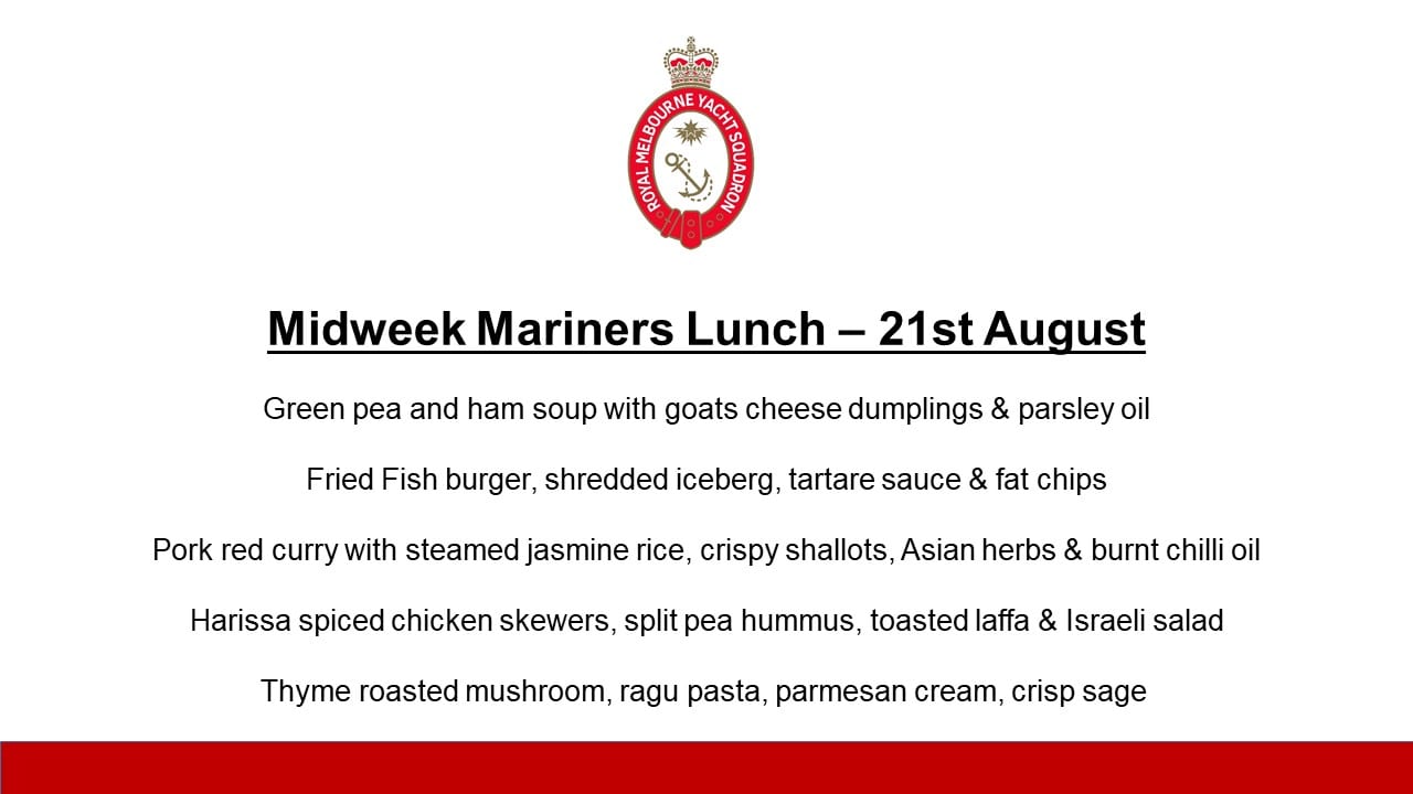 Midweek Mariners Lunch - 21 August