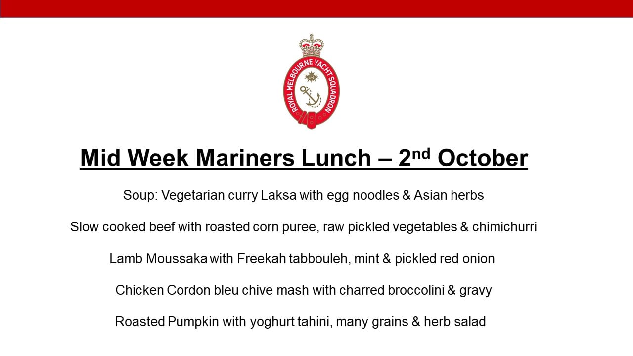 Midweek Mariners Lunch October 2
