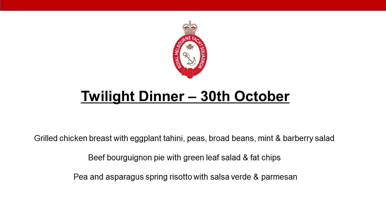 Twilight dinner 30-10-2019