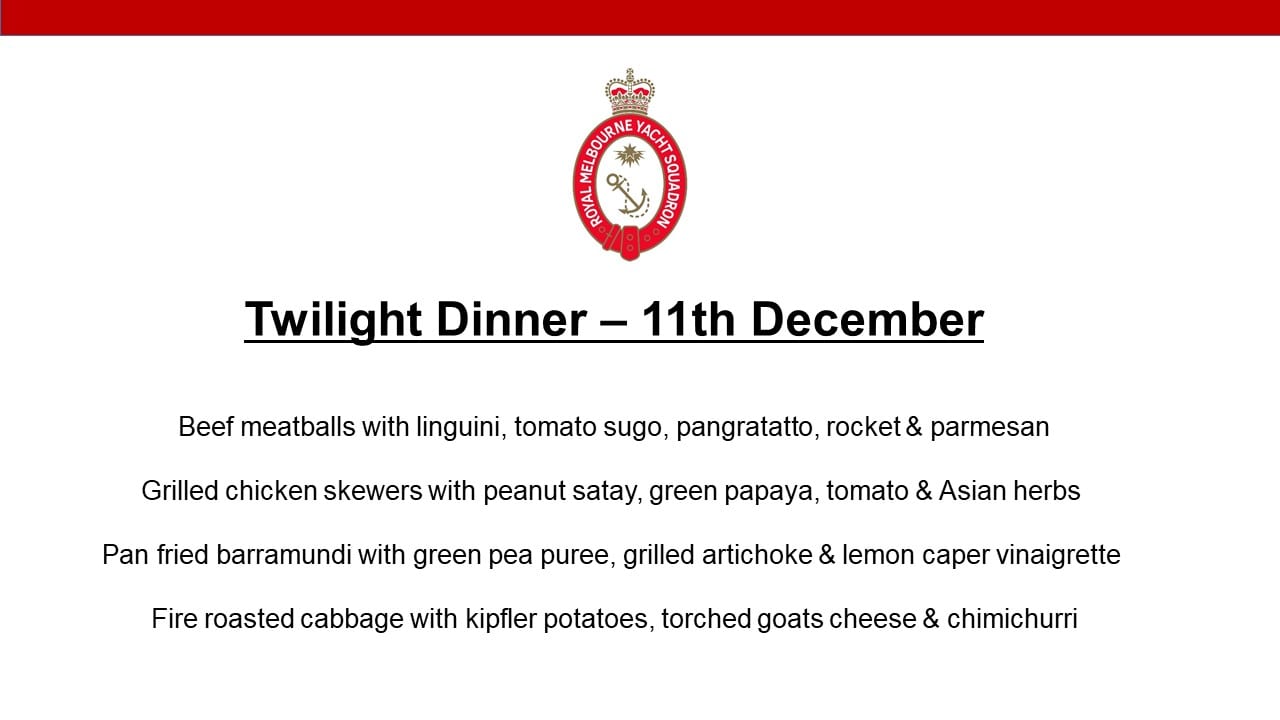 Twilight Dinner - 11 December 2019