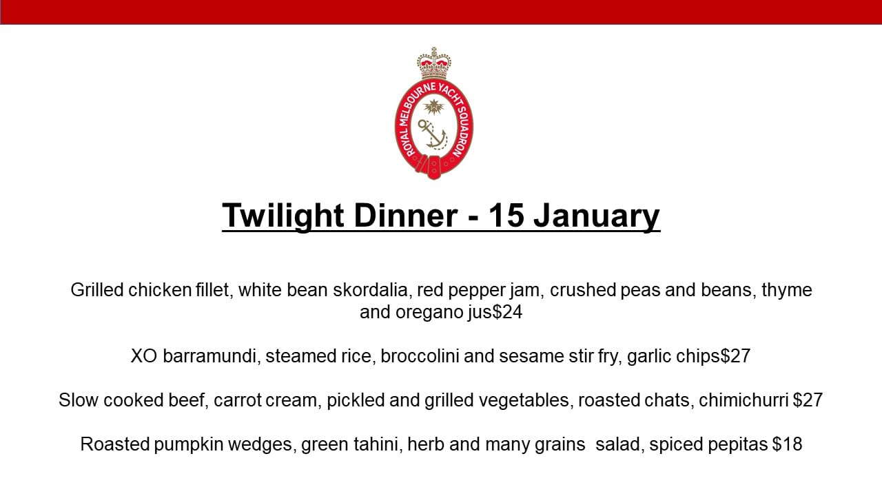 Twilight Dinner - 15 January 2019