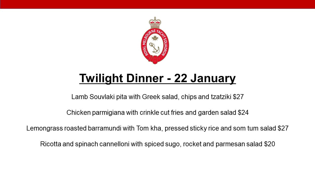 Twilight Dinner - 22 Jan