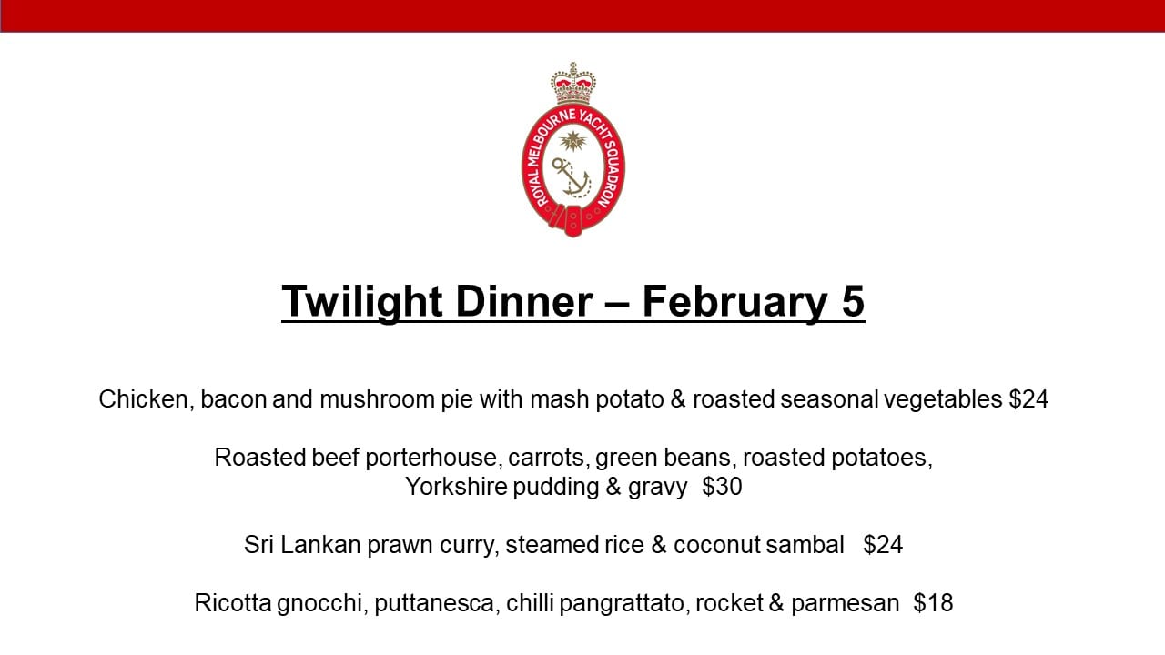 Twilight Dinner - 05 Feb 2020