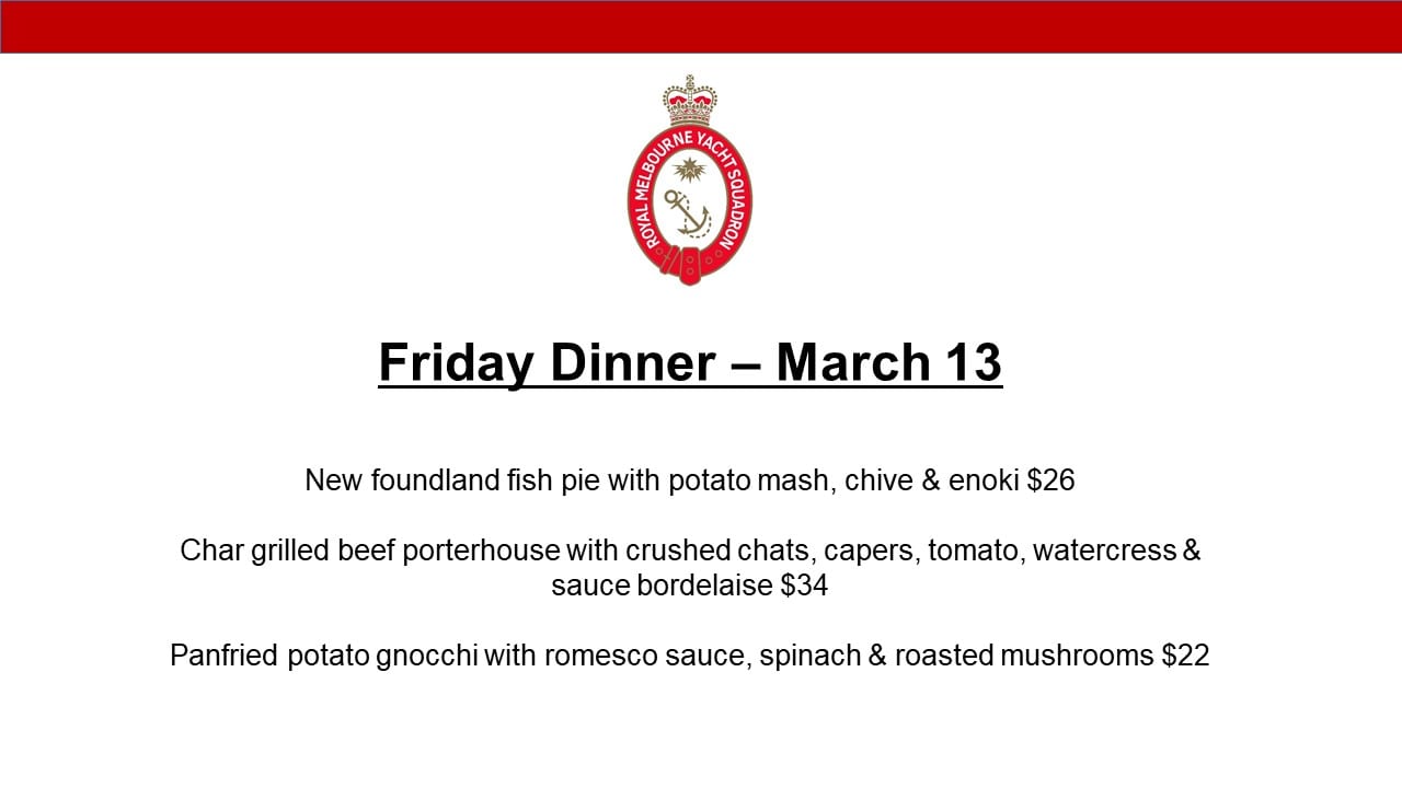 Friday Dinner - 13 March 2020