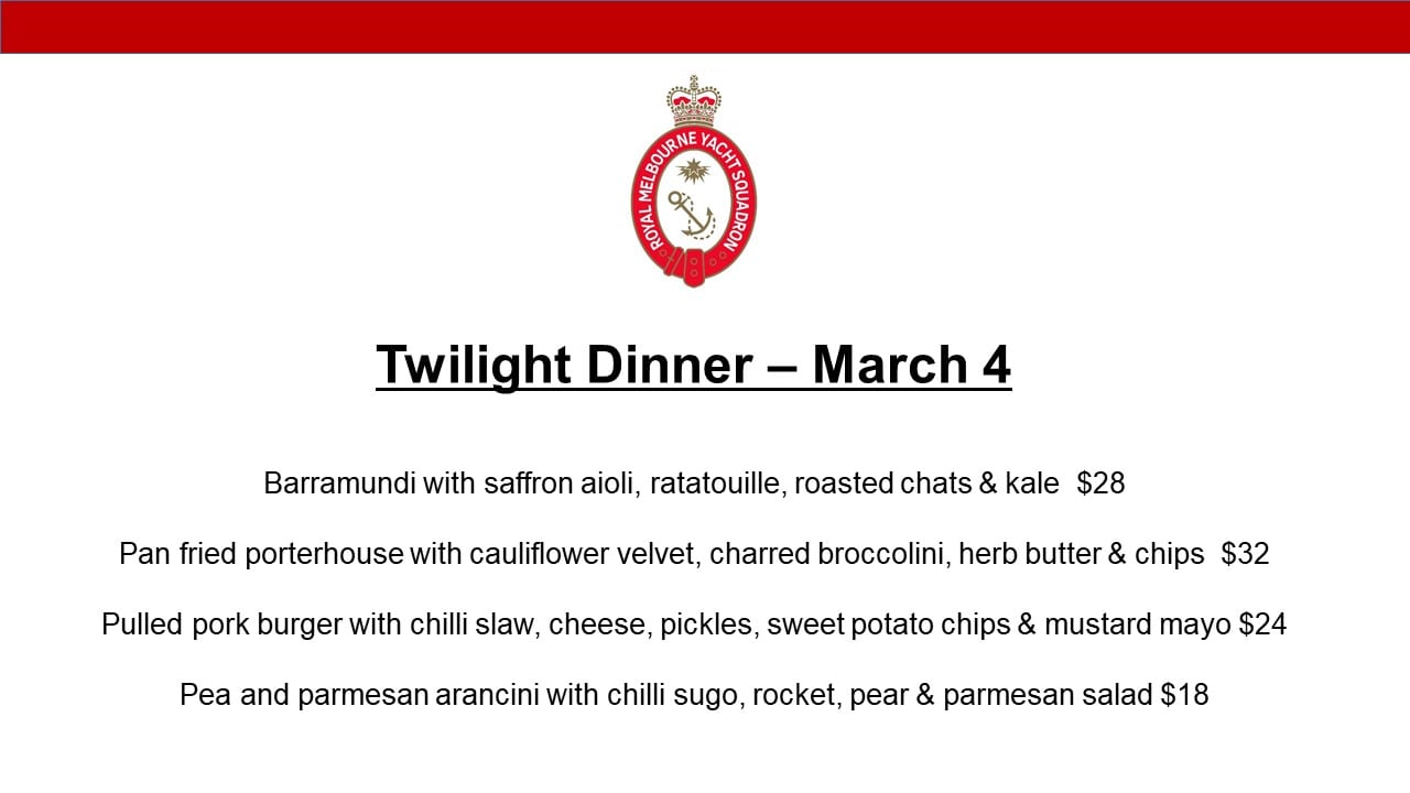 Twilight Dinner - 4 March 2020