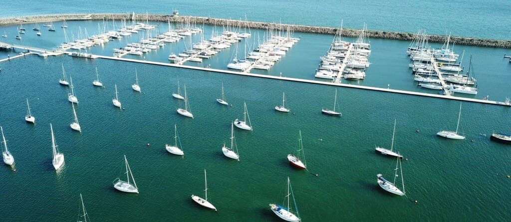 Swing Moorings and the RMYS Marina in St Kilda Harbour 